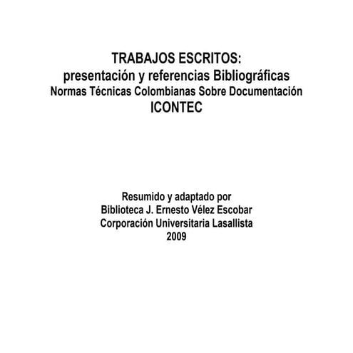 Normas Icontec   Trabajos AcadéMicos