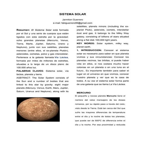 SISTEMA SOLAR