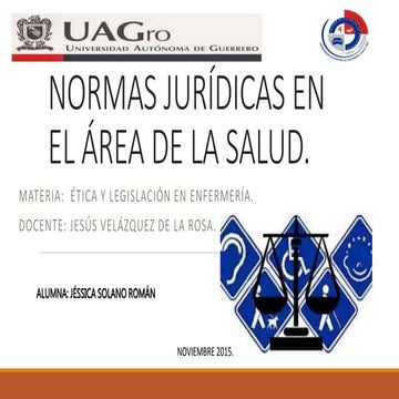 Normas jurídicas en el área de la salud.