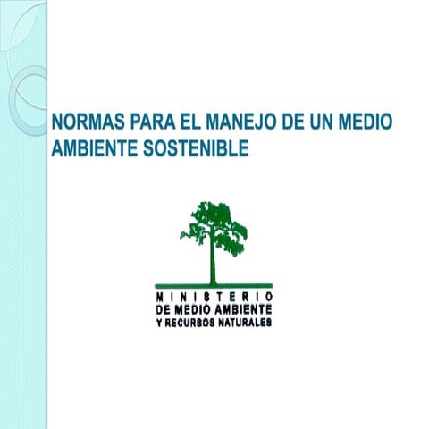 Normas para el manejo de un medio ambiente sostenible