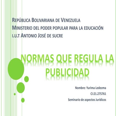 Normas que regulan la publicidad slideshare seminario