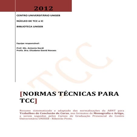 Normas tecnicasparatcc 2012
