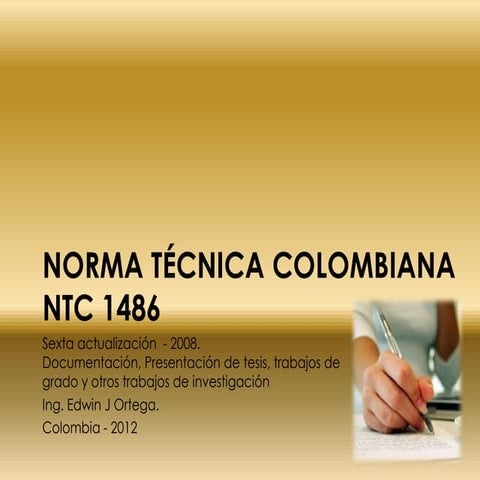 Norma técnica colombiana ntc 1486 | PPTX
