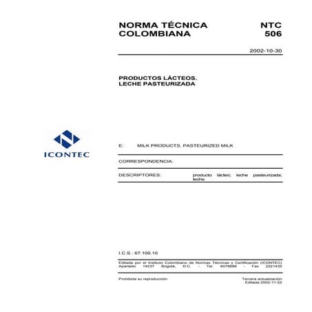 Norma tecnoca colom. leches