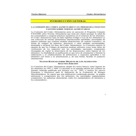 Normativa alimentaria fao oms - higiene de los alimentos