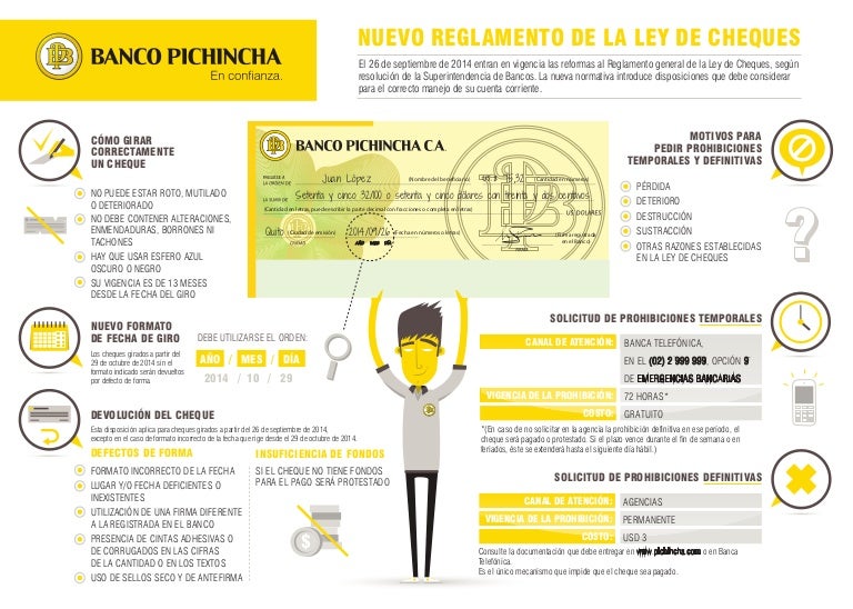 Banco Pichincha: Nuevas normas sobre cheques en Ecuador