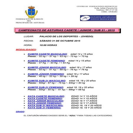 Normativa cpto asturias cadete junior-sub 21- 2015
