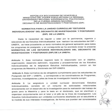 Normativa de estudios individualizados