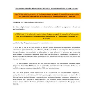 Normativa pep canarias