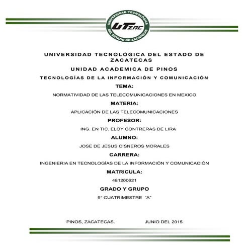 Normatividad de las telecomunicaciones en mexico