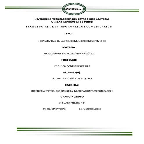 Normatividad en las telecomunicaciones en méxico 14k