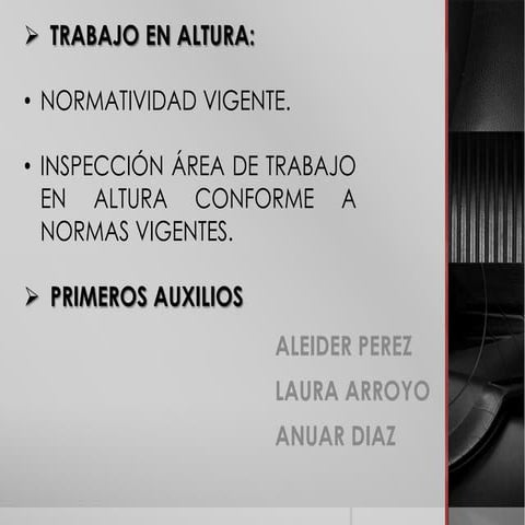Normatividad vigente trabajo en altura