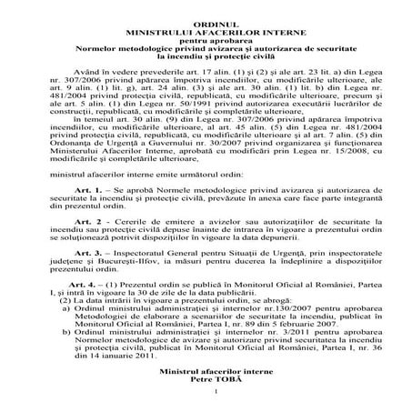 Norme avizare si autorizare psi -   proiect 2016