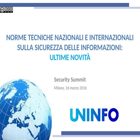 Norme tecniche nazionali e internazionali sulla sicurezza delle informazioni:...