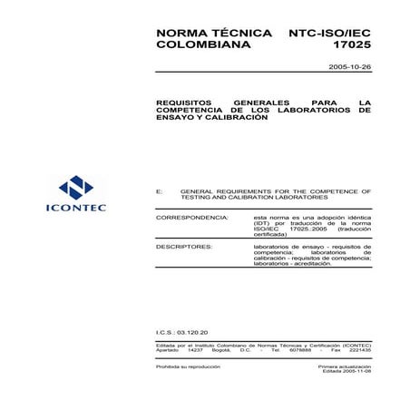 NORMA ISO-ICONTEC PARA CALIBRAR Y LABORA