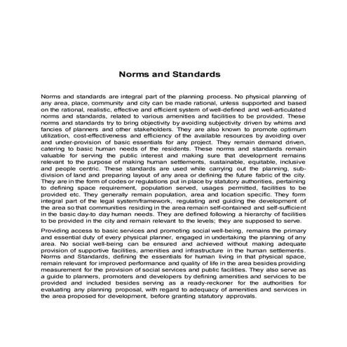 Norms and standards of housing