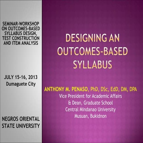 Norsu penaso  outcomes based syllabus design