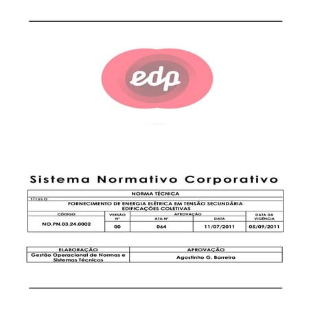 Norma EDP-Escelsa Instalações Coletivas | PDF