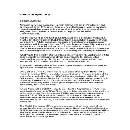 Nortel converged office introduction1