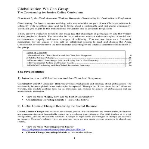 Globalization and the Churches’ Response  