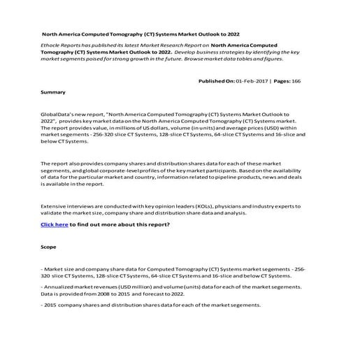 North america computed tomography