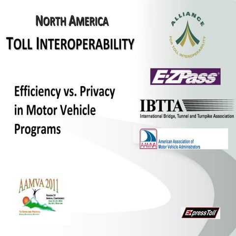 North america toll interoperability ati aamva e z p ass ibtta