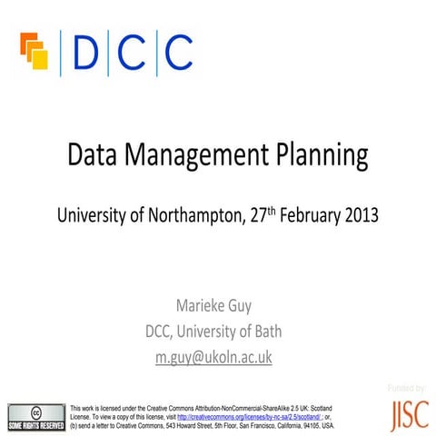 Data Management Planning