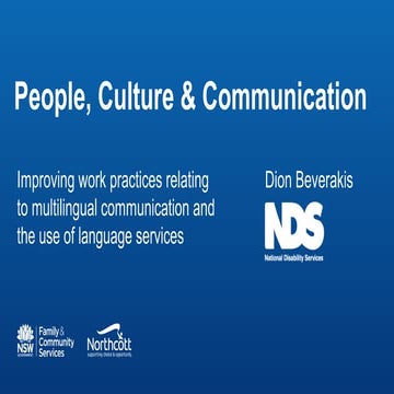 People Culture and Communication - Dion Beverakis (NDS)