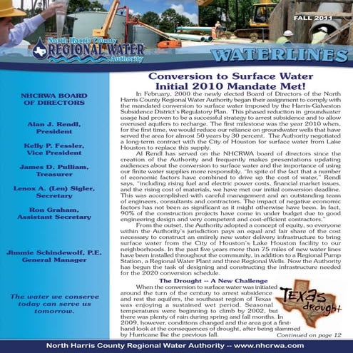 NHCRWA Fall 2011 Newsletter