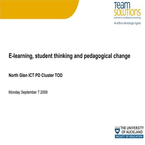 E-learning, student thinking and effective pedagogy
