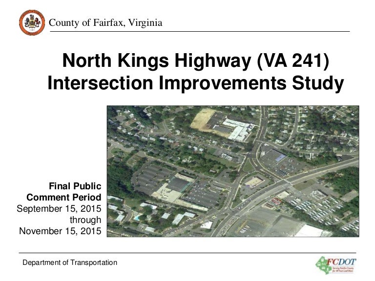 North Kings Highway (VA 241) Intersection Improvements Study
