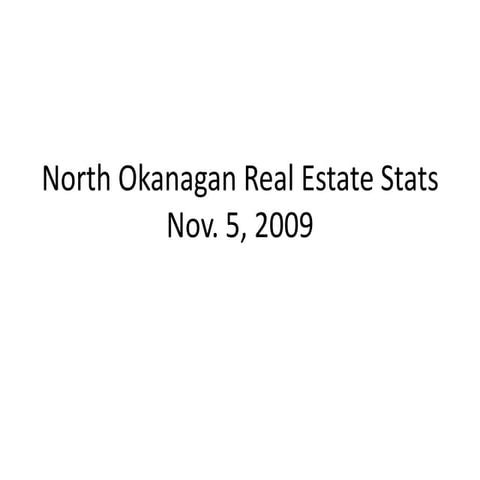 North Okanagan Real Estate Stats