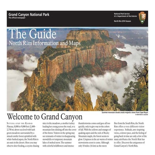 NostalgicOutdoors™- Grand Canyon National Park- North Rim Guide & Maps ...