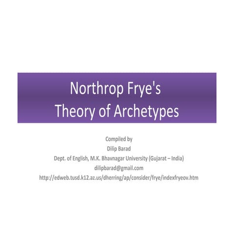 Northrop Frye's Archetype of Literature