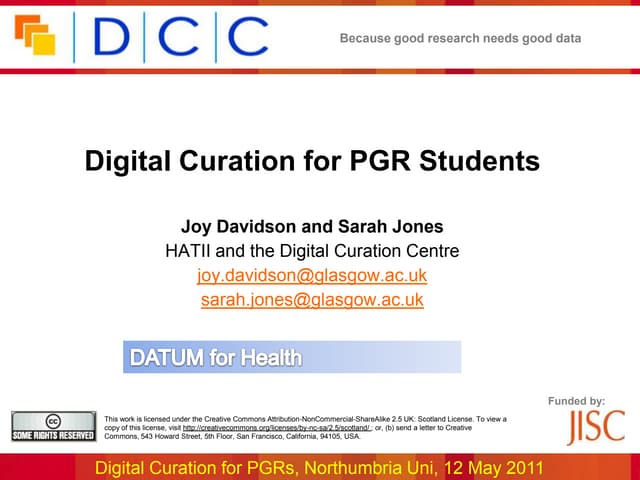 Digital curation for postgraduate s...