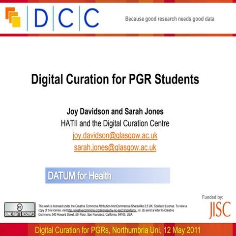 Digital curation for postgraduate students