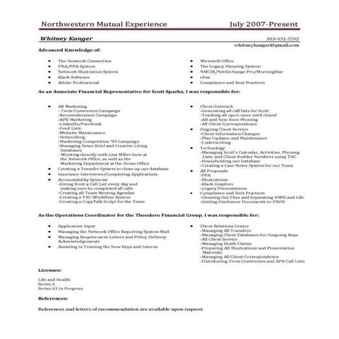 Northwestern Mutual Resume PPTX