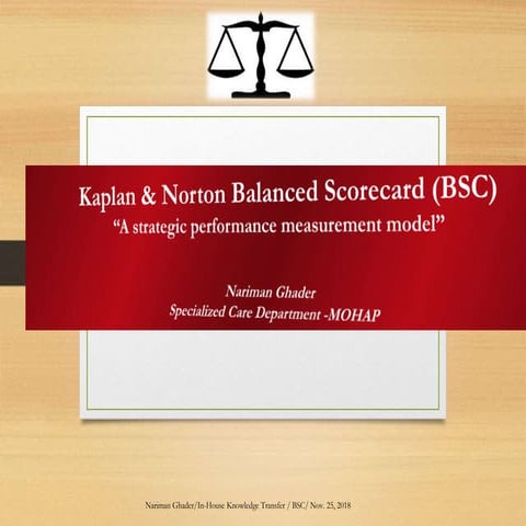 Norton kaplan balanced scorecard(25-11-2018) | PPTX