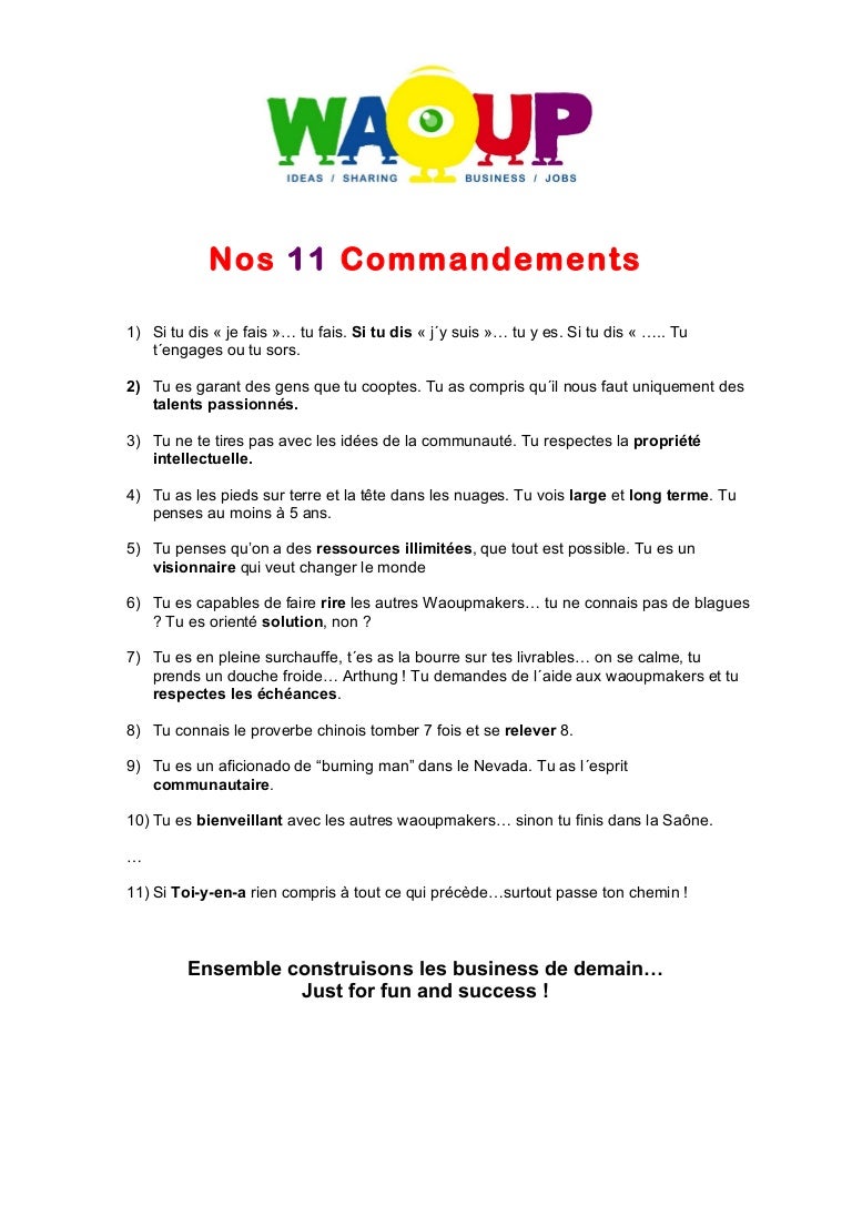 Les 11 Commandements Maison Piscine Procès Les 11 commandements de WAOUP