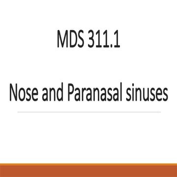 Nose and paranasal sinuses ( head anatomy)
