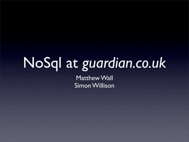 NoSql presentation