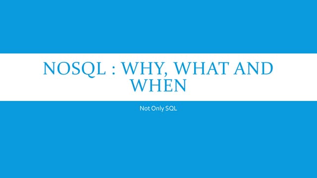 No SQL