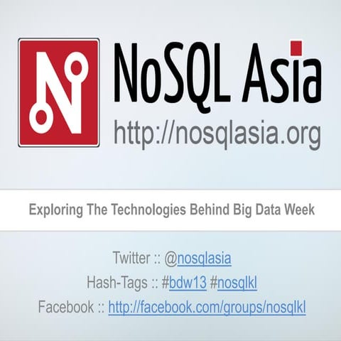 1st NoSQL Asia Event in Malaysia
