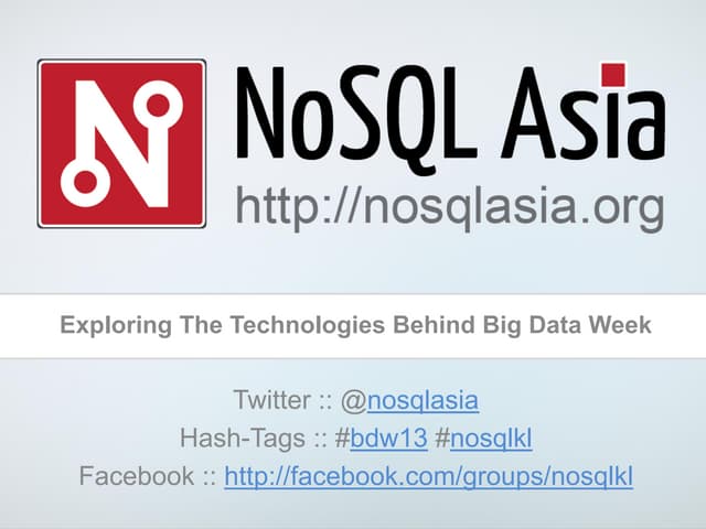 1st NoSQL Asia Event in Malaysia