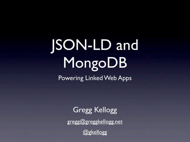 JSON-LD and MongoDB