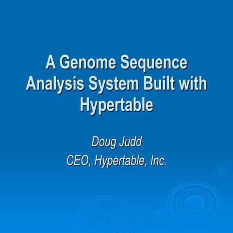 A Genome Sequence Analysis System Built With Hypertable