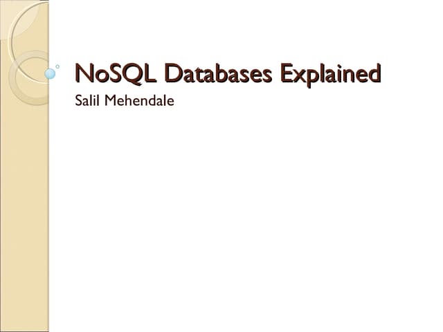 No sql databases explained