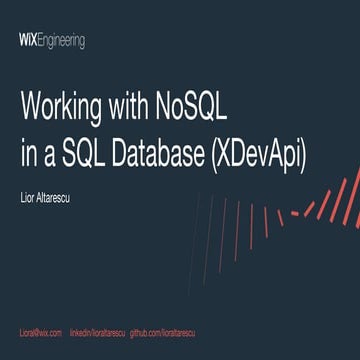 Nosql why and how on Microsoft Azure