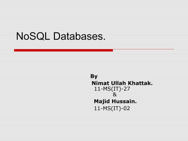 NoSql Databases