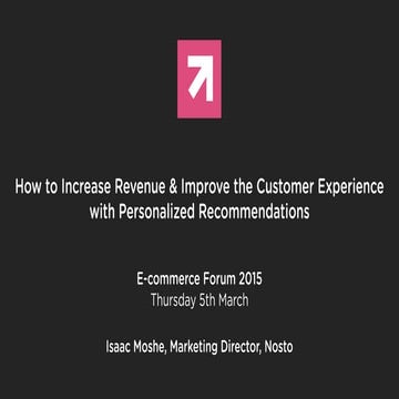 E-commerce Forum 2015: personalised targeting & recommendations
